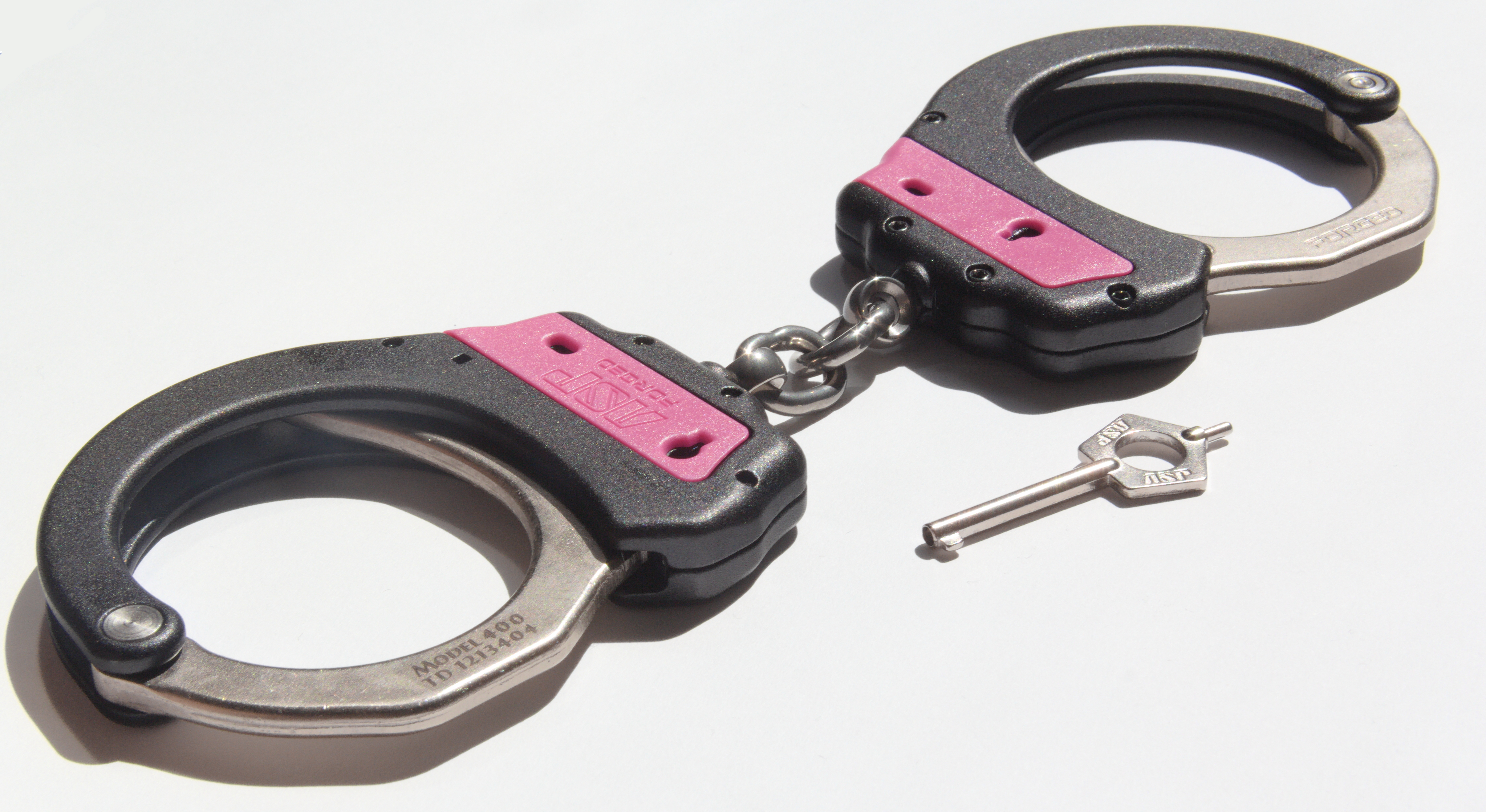 ASP Identifier Chain Ultra Cuffs Steel Pink (3 Pawl) - 66003 / Model 400 Pink